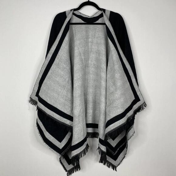 2/$30 NEW Boho Cheetah Ruana Oversized Open Wrap Poncho Blanket Scarf - Picture 11 of 14